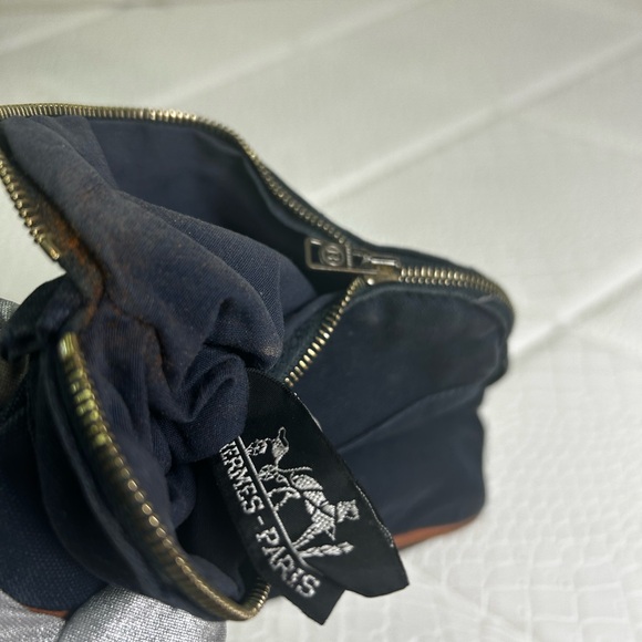 Hermes Navy Small Fabric Cosmetic Pouch Bag - Picture 10 of 12
